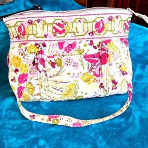 Vera Bradley Pink and Green Floral Shoulder Bag